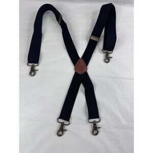 MENDENG Suspenders for Men Black Bronze Snap Hooks One Size